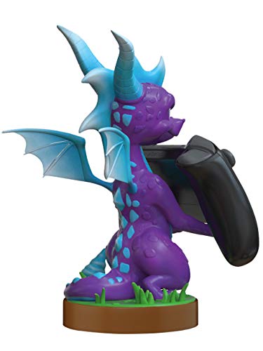 Exquisite Gaming - Cable guy Spyro the dragon Ice Edition, soporte de sujeción y carga para mando de consola y/o smartphone de tu personaje favorito con licencia de Activision