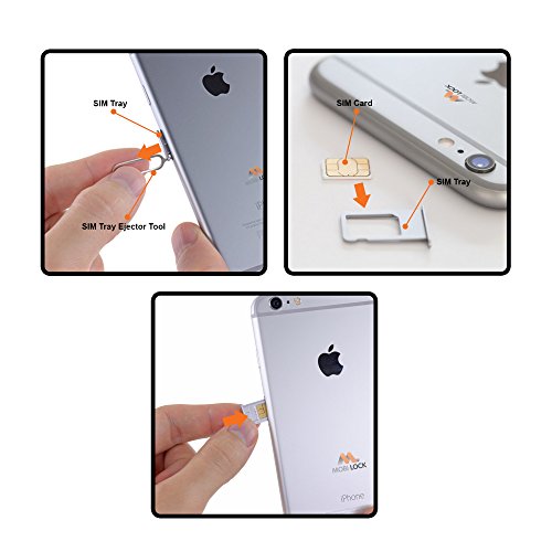 Extractor de tarjeta SIM (juego de 10 unidades) | Pin/Aguja de Eyector de Bandeja de Tarjeta SIM Compatible con iPhone X, 8, 7, Samsung, Sony y otros modelos Android por Mobi Lock