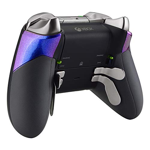 eXtremeRate Agarre de Goma para Xbox One Elite Asa Izquierda Derecha Empuñadura Antideslizante Grip Tacto Suave Mango de reemplazo Kit para Mando de Xbox One Elite Modelo 1698(De Azul a Violeta)
