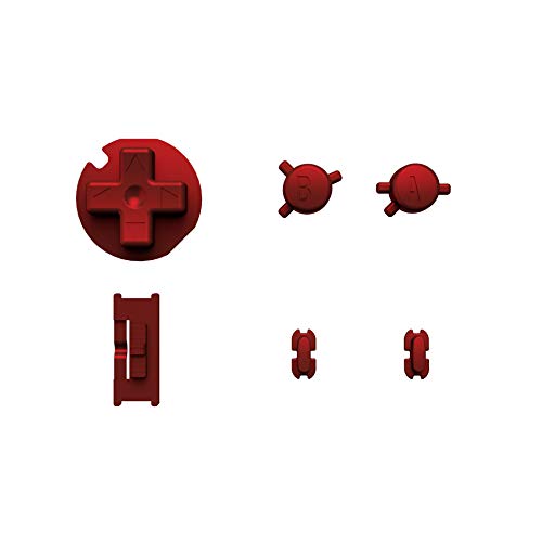 eXtremeRate Botones Completos para Gameboy Color GBC Accesorios Teclas de Repuesto Botón de GBC Botones para Gameboy Color-No Incluye Consola Control(Rojo Escarlata)