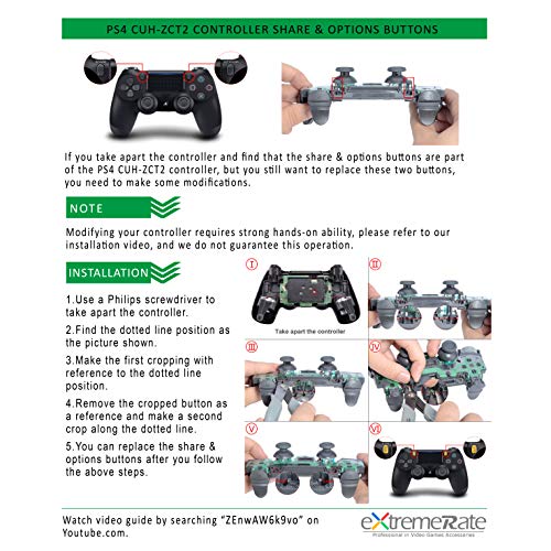 eXtremeRate Botones para PS4 Mando Teclas de Repuesto D-Pad R1 L1 R2 L2 Disparador Botón Touchpad Home Share Acción Botón Opciones Completo Kit para Playstation 4 Mando Slim Pro CUH-ZCT2(Naranja)