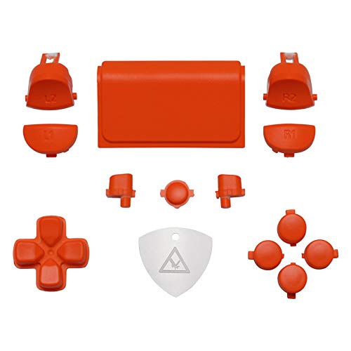eXtremeRate Botones para PS4 Mando Teclas de Repuesto D-Pad R1 L1 R2 L2 Disparador Botón Touchpad Home Share Acción Botón Opciones Completo Kit para Playstation 4 Mando Slim Pro CUH-ZCT2(Naranja)