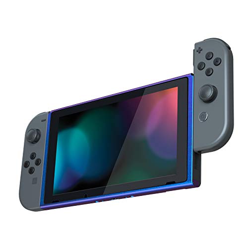 eXtremeRate Carcasa Delantera para Nintendo Switch Marco Frontal de Pantalla Shell Placa Frontal con Volumen Arriba/Abajo Encendido Botones para Nintendo Switch-No Incluye Consola(De Azul a Violeta)