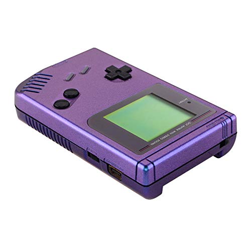 eXtremeRate Carcasa para Gameboy Classic 1989 Funda Protector Placa Cubierta Shell con Botones Plástico de Pantalla para Gameboy Classic 1989 GB DMG-01-NO Incluye Consola Portátil(Azul a Violeta)