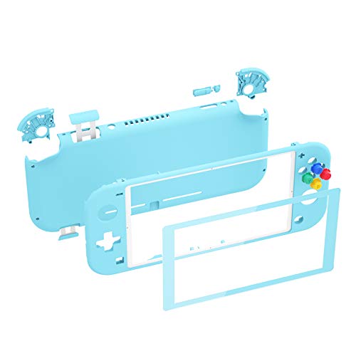 eXtremeRate Carcasa para Nintendo Switch Lite Protector Completo de NSL Mando Portátil Funda Personalizada Cubierta Suave al Tacto Case Shell con Protector de Pantalla para Switch Lite(Cielo Azul)