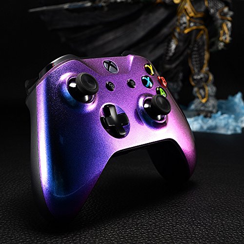 eXtremeRate Carcasa para Xbox One S X Funda Delantera Protectora de la Placa Frontal Cubierta de reemplazo para Mando del Xbox One S y Xbox One X (Model 1708) Camaleónica de Azul a Violeta