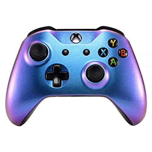 eXtremeRate Carcasa para Xbox One S X Funda Delantera Protectora de la Placa Frontal Cubierta de reemplazo para Mando del Xbox One S y Xbox One X (Model 1708) Camaleónica de Azul a Violeta