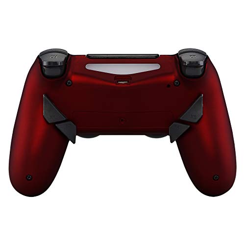 eXtremeRate Dawn Programable Remap Kit Botón de Reasignación para Playstaion 4 con Board de Actuelización&Carcasa Trasera Diseñada&4 Botones Traseros para PS4 Mando JDM 040/050/055(Rojo Esmerilado)