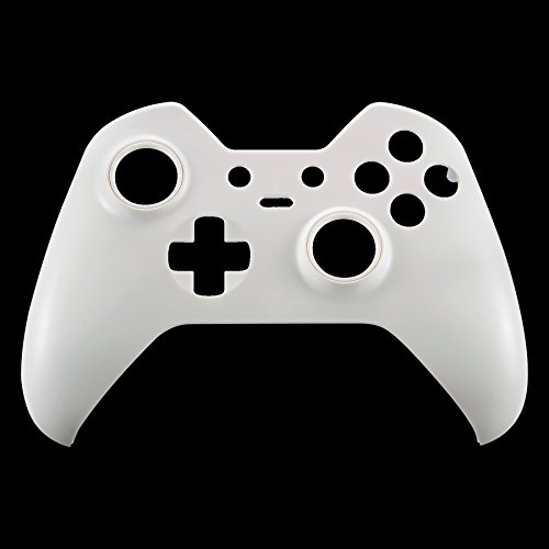 eXtremeRate Funda Delantera Carcasa Protectora de la Placa Frontal Cubierta Esmerilada Antideslizante con Dos Anillos de Acento para el Mando del Xbox One Elite Blanco Puro