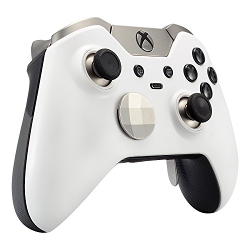 eXtremeRate Funda Delantera Carcasa Protectora de la Placa Frontal Cubierta Esmerilada Antideslizante con Dos Anillos de Acento para el Mando del Xbox One Elite Blanco Puro