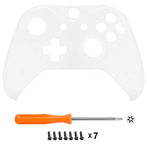 eXtremeRate Funda Delantera Carcasa Protectora de la Placa Frontal Cubierta Esmerilada Antideslizante para el Mando del Xbox One S y Xbox One X (Model 1708) Transparente