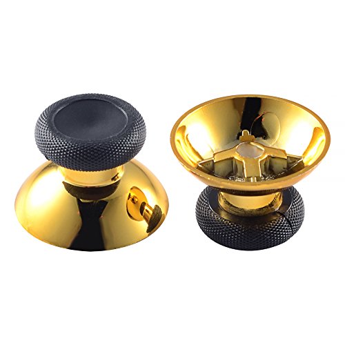 eXtremeRate Joysitcks para Mando Xbox One 10 Pieza Joysticks reemplazable Thumbstick de Caucho Botones analógico palancas de Pulgar para Mando del Xbox One Original/Elite/S/X (Oro Cromado)