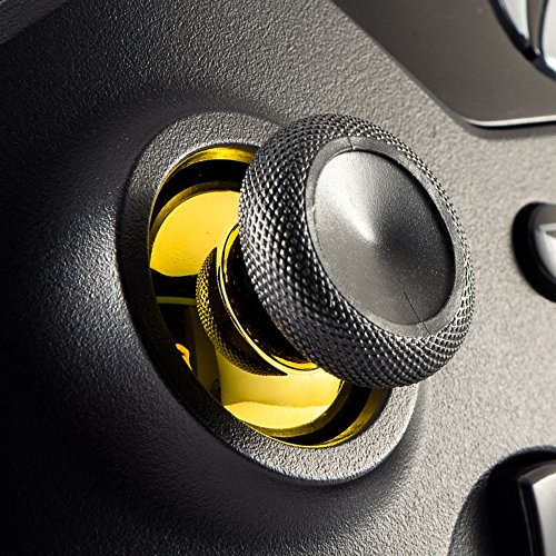 eXtremeRate Joysitcks para Mando Xbox One 10 Pieza Joysticks reemplazable Thumbstick de Caucho Botones analógico palancas de Pulgar para Mando del Xbox One Original/Elite/S/X (Oro Cromado)