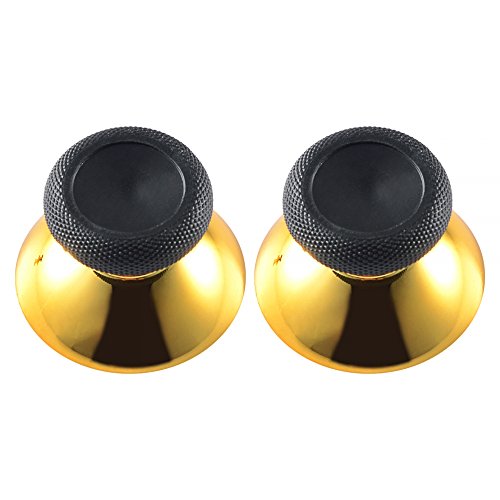 eXtremeRate Joysitcks para Mando Xbox One 10 Pieza Joysticks reemplazable Thumbstick de Caucho Botones analógico palancas de Pulgar para Mando del Xbox One Original/Elite/S/X (Oro Cromado)