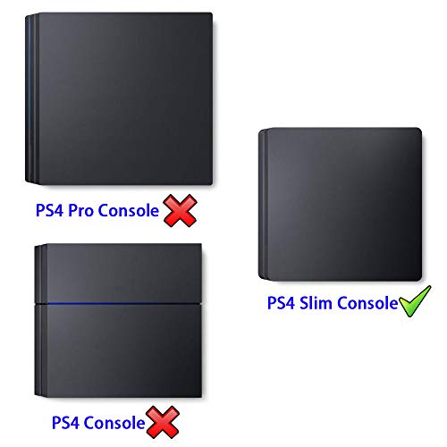 eXtremeRate Prueba de polvo para PS4 Consola Funda Cubierta Protectora Horizontal Diseño de doble capa Forro Corte Preciso Fácil de Acceso los cables Guardapolvo para Playstation 4 Slim Consola(Negro)