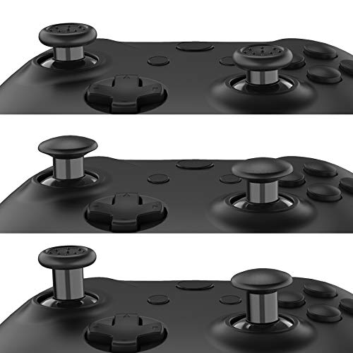 eXtremeRate ThumbsGear Joysticks Ajustable para Mando Xbox Series X S/Xbox One/Xbox One Elite/Xbox One S X Joystick Ergonómico con Grip Convexo Cóncavo de 3 Alturas Thumbsticks para Control Xbox-Negro