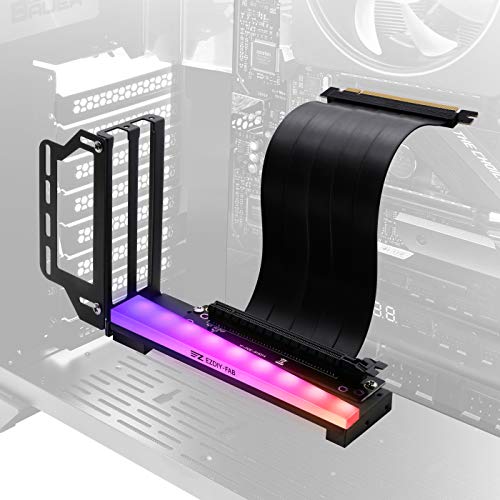EZDIY-FAB Soporte de Soporte de Tarjeta gráfica Vertical con LED ARGB 5V 3Pin, Montaje GPU, Kit de Soporte VGA para Tarjeta de Video con Cable Vertical PCIE3.0 - Negro