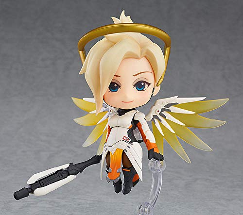 Factorydiy Figuras Anime Baratas Versión Q de Clay Overwatch Angel Angela Skin Figure Alto Aproximadamente 10CM Anime Estatua Adornos colección de Juguetes para Regalo de Amigo