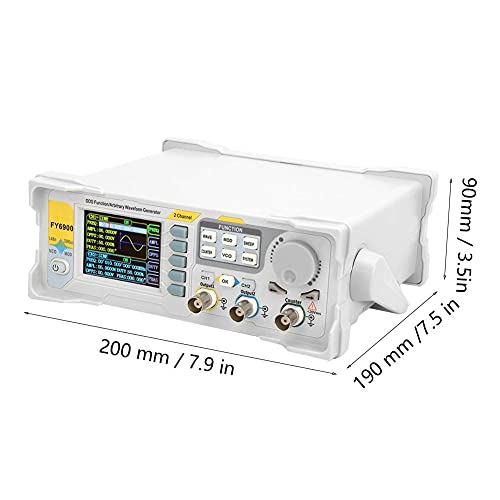 Fafeicy FY6900-60M Generador de señal digital, medidor de frecuencia de contador de plástico(EU Plug 220V)