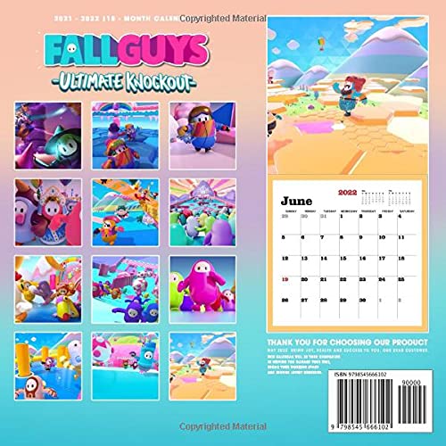 Fall Guys Ultimate Knockout Calendar 2022: OFFICIAL games calendar. This incredible cute calendar july 2021 to december 2022 with high quality ... way to planning - To do list 18 monthly