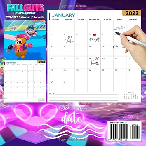 Fall Guys Ultimate Knockout: OFFICIAL 2022 Calendar - Video Game calendar 2022 - A -18 monthly 2022-2023 Calendar - Planner Gifts for boys girls ... games Kalendar Calendario Calendrier). 7