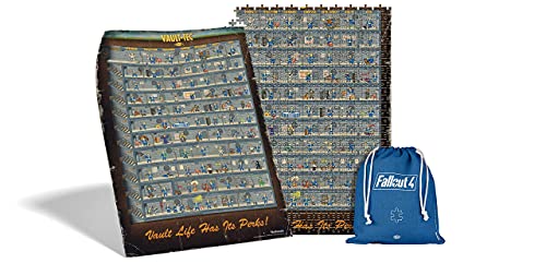 Fallout 4 Perk Póster | Puzzle 1000 Piezas | Incluye póster y Bolsa | 68 x 48 | Videojuego | Rompecabezas para Adultos y Adolescentes | para Navidad y Regalos | Decoración