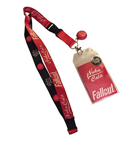 Fallout Nuka Cola D/S Lanyard LLAVERO PORTA ID Bottle Cap encanto y adhesivos