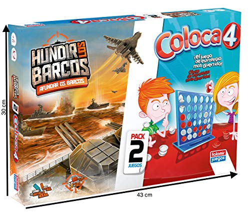 Falomir Coloca 4 + Hundir Barcos (Pack de Juegos de Mesa), multicolor (646389) , color/modelo surtido
