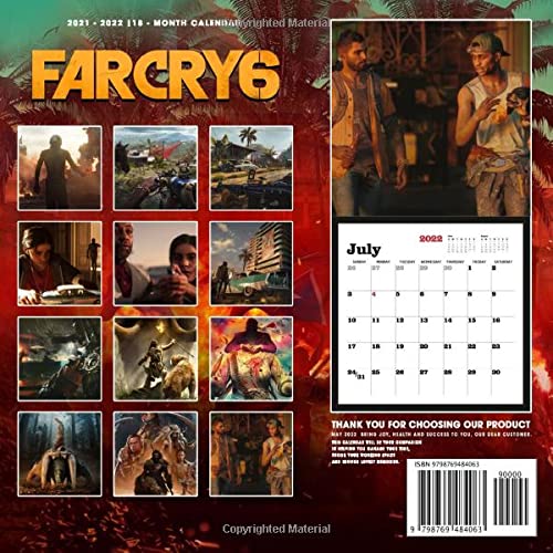 Far Cry 6: OFFICIAL 2022 Calendar - Video Game calendar 2022 - Far Cry 6 -18 monthly 2022-2023 Calendar - Planner Gifts for boys girls kids and all ... games Kalendar Calendario Calendrier)