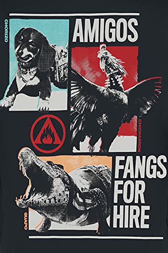 Far Cry 6 - The Amigos Hombre Camiseta Negro XXL, 100% algodón, Regular