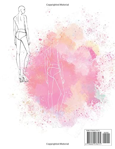 Fashion Sketchbook with Figure Templates: Designer Portfolio Female Figure Templates with 15 Different Poses for Quickly & Easily Sketching, Gift for Fashionista Woman