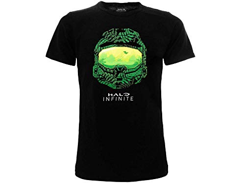 Fashion UK Camiseta Halo Original Oficial Infinite Camiseta Negra Videogame Disparador Adulto Niño y Niño Negro S
