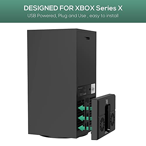 FASTSNAIL Ventilador de refrigeración compatible con consola Xbox Series X, enfriador USB con 1 concentrador USB, ventilador de refrigeración doble compatible con Xbox Series X