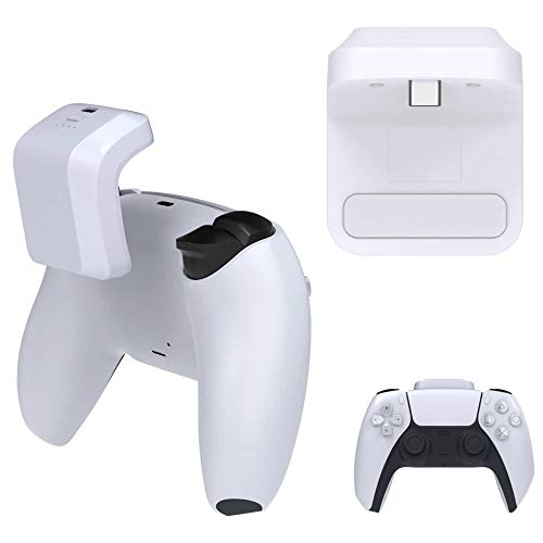 Fbewan Cargador remoto inalámbrico paquete de batería para PS5 Dualsense Controller, 1500mAh batería recargable de repuesto de alta capacidad, carga rápida paquete de batería externa, color blanco