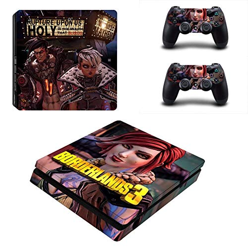 FENGLING Juego Borderlands 3 Ps4 Slim Skin Sticker Decal para Sony Playstation 4 Consola y Controlador Ps4 Slim Skin Sticker Skin Vinyl