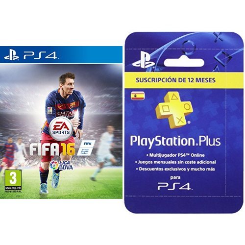FIFA 16 - Standard Edition + PlayStation Plus - Tarjeta de Suscripción de 12 meses