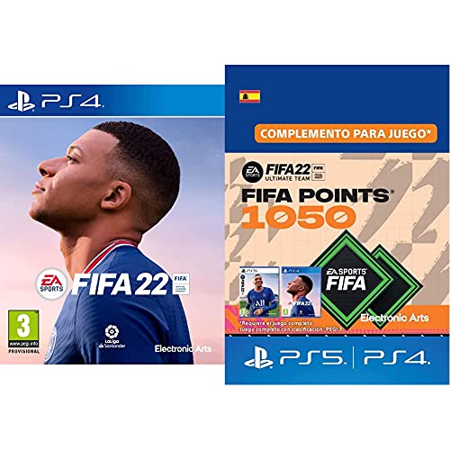 FIFA 22 PlayStation 4 + FIFA 22 Ultimate Team - 1050 FIFA Points | PS4/PS5 Código de descarga Standard - Cuenta española