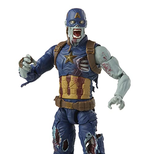 Figura de acción de Capitán América Zombie de 15 cm de Marvel Legends Series, Incluye un diseño Premium y 1 Accesorio