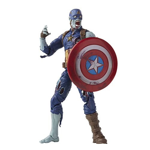 Figura de acción de Capitán América Zombie de 15 cm de Marvel Legends Series, Incluye un diseño Premium y 1 Accesorio