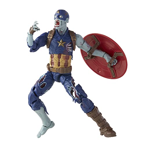 Figura de acción de Capitán América Zombie de 15 cm de Marvel Legends Series, Incluye un diseño Premium y 1 Accesorio