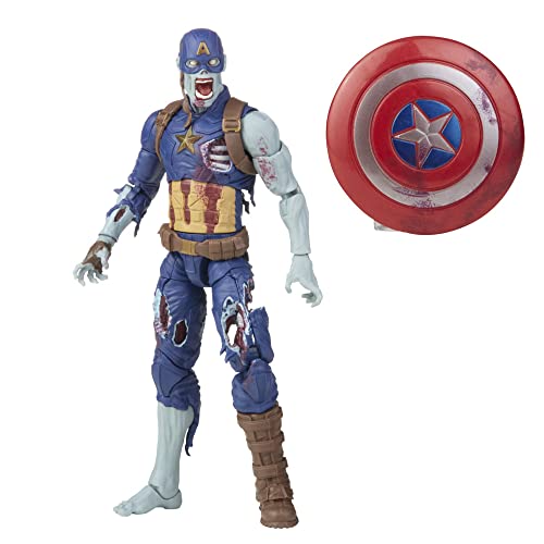 Figura de acción de Capitán América Zombie de 15 cm de Marvel Legends Series, Incluye un diseño Premium y 1 Accesorio