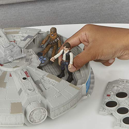 Figura y vehículo de Star Wars Mission Fleet Han Solo Millennium Falcon a escala de 2,5 pulgadas, juguetes para niños a partir de 4 años