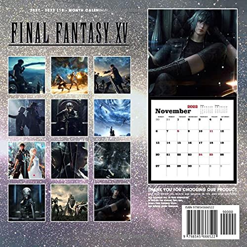 Final Fantasy XV Calendar 2022: OFFICIAL games calendar. This incredible cute calendar july 2021 to december 2022 with high quality pictures . Gifts ... way to planning - To do list 18 monthly