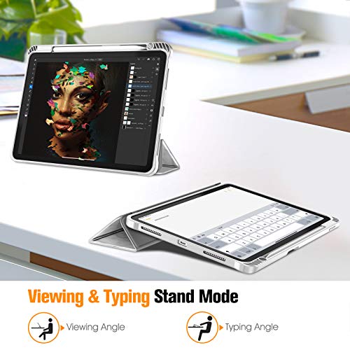 Fintie SlimShell Funda Compatible con iPad Pro 11" 2020/2018 con Portalápiz - Carcasa Trasera de TPU Suave [Admite Carga de Pencil 2.ª Gen] Auto-Reposo/Activación, Mármol