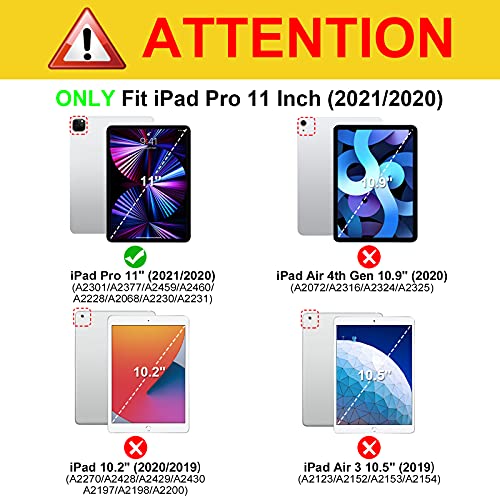 Fintie SlimShell Funda Compatible con iPad Pro 11" 2020/2018 con Portalápiz - Carcasa Trasera de TPU Suave [Admite Carga de Pencil 2.ª Gen] Auto-Reposo/Activación, Mármol