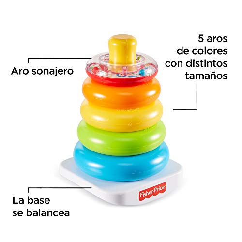 Fisher-Price - Pirámide balanceante - juguetes bebe 6 meses - (Mattel FHC92)