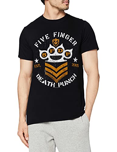 Five Finger Death Punch Chevron Camiseta Manga Corta, Negro, M para Hombre
