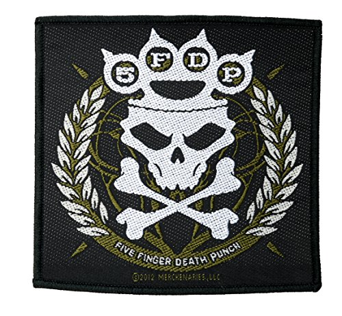 Five Finger Death Punch parche – Knuckles Crown – Five Death Punch Patch – tejida & licencia oficial.
