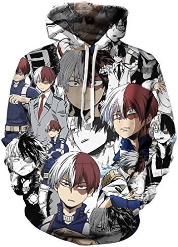 FLYCHEN Mujer Sudaderas con Capucha Manga Japonesa My Hero Academia Impresión 3D All Might Manga Larga - Cómic 45 - L