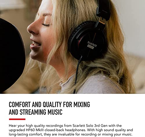 Focusrite Scarlett Solo Studio 3rd Gen, Interfaz de Audio, Micrófono de Condensador y Auriculares, USB